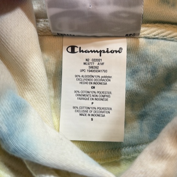 Champion Tie Dye Hoodie sz S - Picture 8 of 9